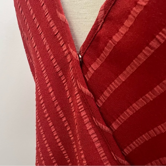 BCBGMAXAZRIA Long Sleeve Wrap Top in Venetian Red - Picture 5 of 8